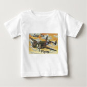 強化されたB-24解放者の第二次世界大戦のヴィンテージ ベビーTシャツ (正面)