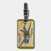 強化されたB-24解放者の第二次世界大戦のヴィンテージ ラゲッジタグ (正面縦)