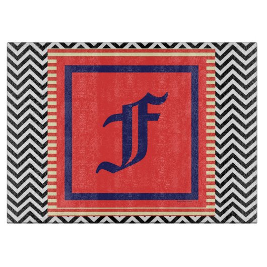 強化ガラス切断板のモノグラム カッティングボード (正面)