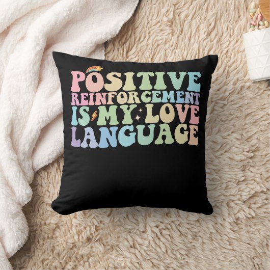 強化前向きは私の愛の言語Groovy クッション (ブランケット)