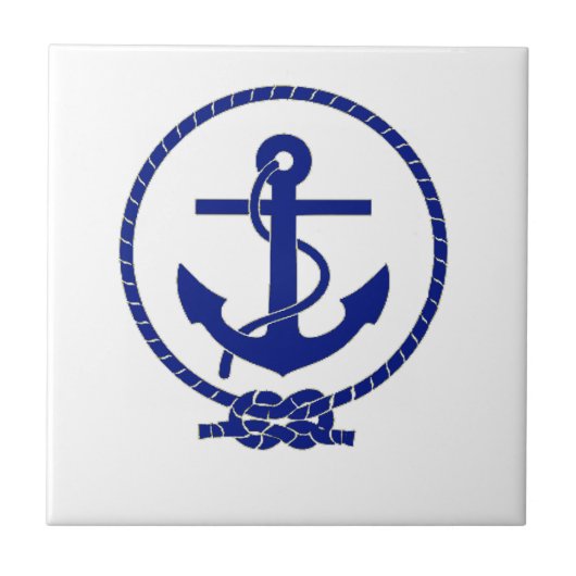 強固にアンカーされた航海のいかり沿岸のアートワーク タイル (正面)