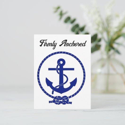 強固にアンカーされた航海のいかり沿岸のアートワーク ポストカード (スタンド正面)