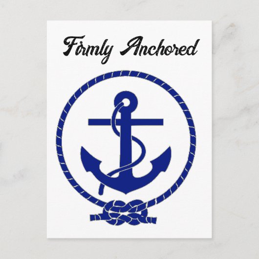 強固にアンカーされた航海のいかり沿岸のアートワーク ポストカード (正面)