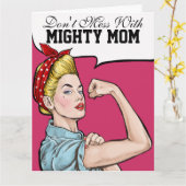 強大なお母さんのための大きいカード-中そして見て下さい カード (黄色い花)