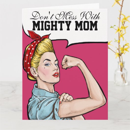 強大なお母さんのための大きいカード-中そして見て下さい カード (黄色い花)