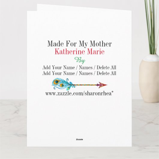 強大なお母さんのための大きいカード-中そして見て下さい カード (裏面)