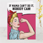 強大なお母さんのための大きいカード-中そして見て下さい カード (黄色い花)