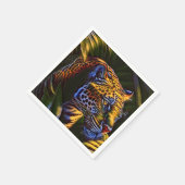 強大なジャガーとジャングルの捕食者 スタンダードカクテルナプキン (角)