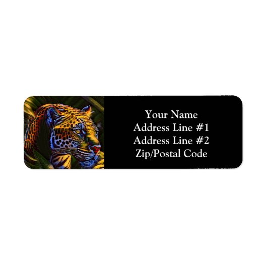 強大なジャガーとジャングルの捕食者 ラベル (正面)