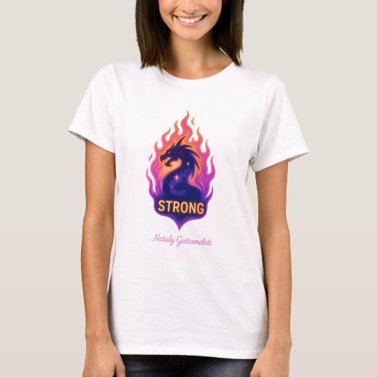 強大なドラゴンの炎 — 強いモチベーションをデザインに Tシャツ (正面)
