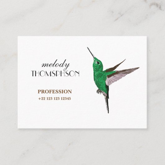 強大なハチドリ標準的なマット 名刺 (正面)