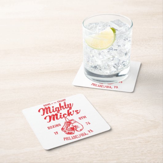 強大なミックのボクシングの体育館のヴィンテージのPhillyのコースター スクエアペーパーコースター (インサイチュ)