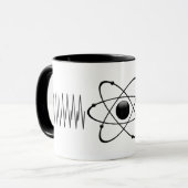 強大な原子の50年代のヴィンテージのレトロの黒を襲って下さい +200 マグカップ (正面左)