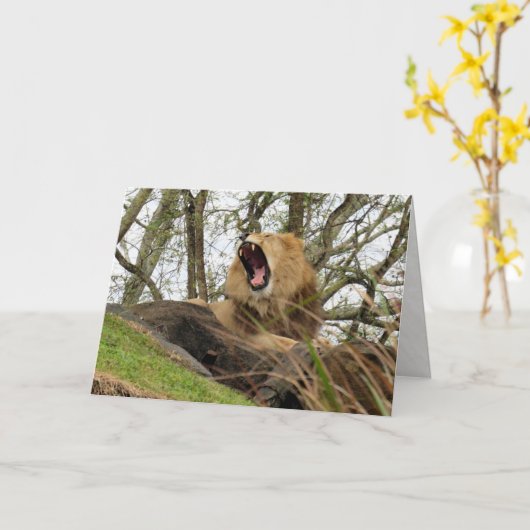 強大な獅子 カード (黄色い花)