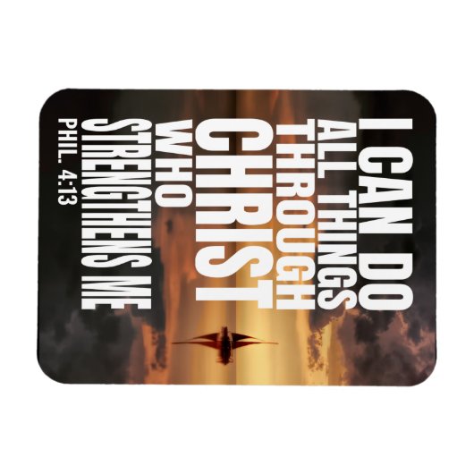 強大になるキリストを通して、私は全ての事を行うことができます マグネット (横)