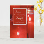 強度と勇気付けられるカトリックのキャンドルカード カード (黄色い花)