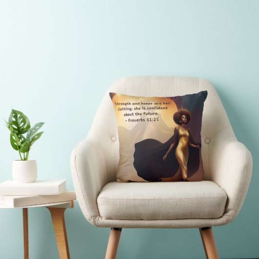 強度と自信箴言31 : 25 クッション (椅子)