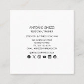 強度ウェイトスポーツフィットネスパーソナルトレーナー スクエア名刺 (裏面)