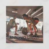 強度ウェイトスポーツフィットネスパーソナルトレーナー スクエア名刺 (正面)