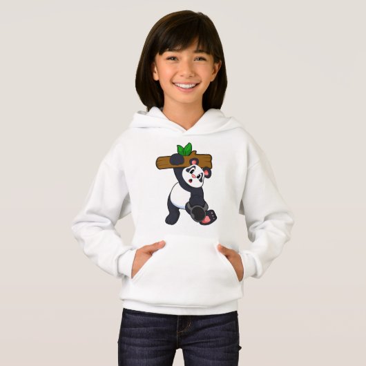 強度トレーニングで木材を使用したパンダ (正面フル)