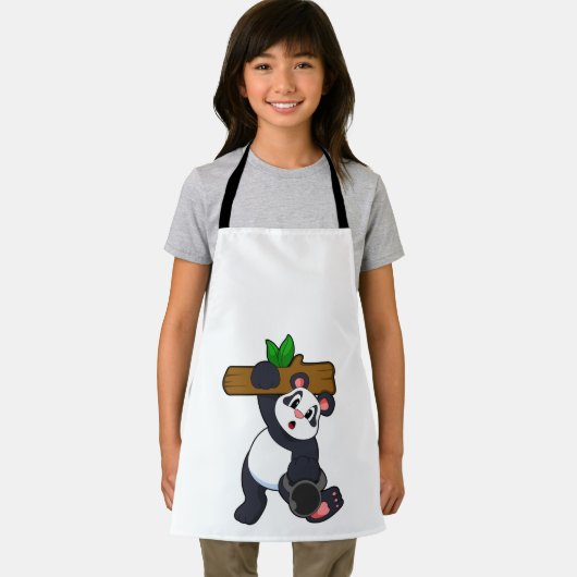 強度トレーニングで木材を使用したパンダ エプロン (インサイチュ)