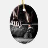 強度フィットネス重量挙げバーベルジム セラミックオーナメント (裏面)