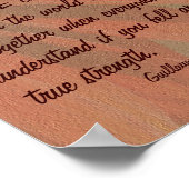 強度引用文オレンジヒマワリ感動的 ポスター (角)