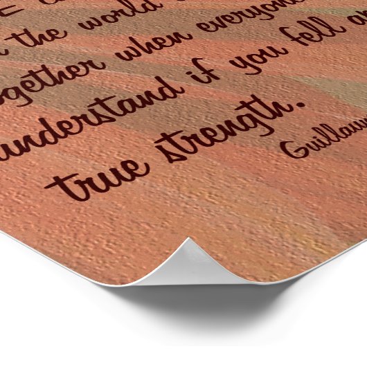 強度引用文オレンジヒマワリ感動的 ポスター (角)