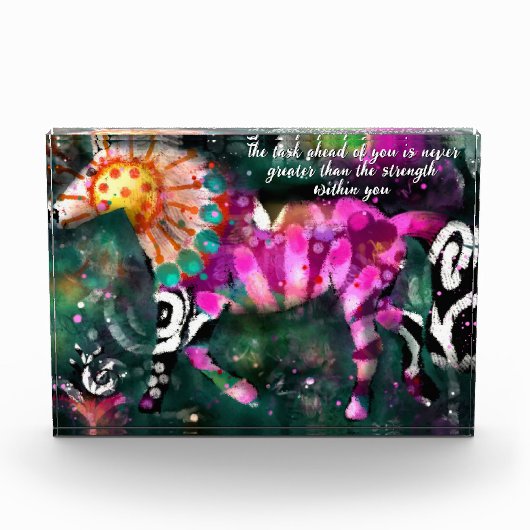 強度感動的抽象芸術お洒落馬 フォトブロック (正面)