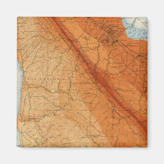 強度、欠陥を示すSanta Cruz四角形 マグネット (正面)