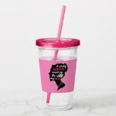 強感動的い女性ピンクのお母さんの日 アクリルタンブラー (裏面)