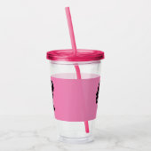 強感動的い女性ピンクのお母さんの日 アクリルタンブラー (左)