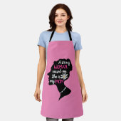 強感動的い女性ピンクのお母さんの日 エプロン (着用した状態)