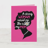 強感動的い女性ピンクのお母さんの日 カード (正面)