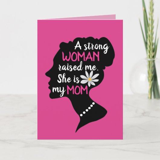 強感動的い女性ピンクのお母さんの日 カード (正面)