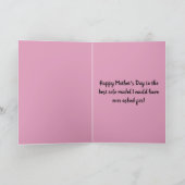 強感動的い女性ピンクのお母さんの日 カード (内部)
