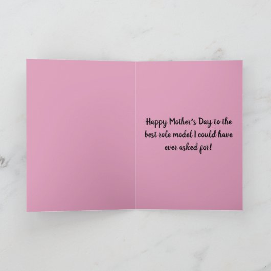 強感動的い女性ピンクのお母さんの日 カード (内部)