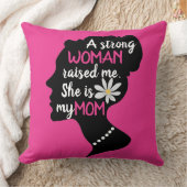 強感動的い女性ピンクのお母さんの日 クッション (ブランケット)