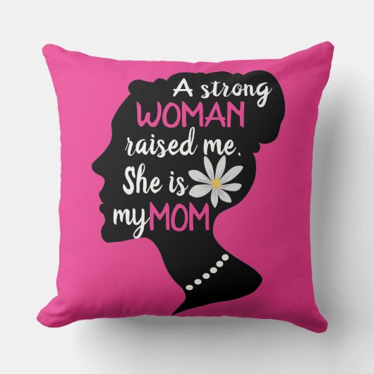 強感動的い女性ピンクのお母さんの日 クッション (正面)