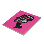 強感動的い女性ピンクのお母さんの日 タイル (側面)