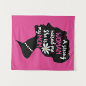 強感動的い女性ピンクのお母さんの日 タペストリー (正面(横))