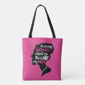 強感動的い女性ピンクのお母さんの日 トートバッグ (裏面)