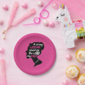 強感動的い女性ピンクのお母さんの日 ペーパープレート (パーティー)