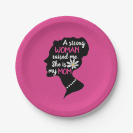 強感動的い女性ピンクのお母さんの日 ペーパープレート