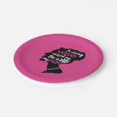 強感動的い女性ピンクのお母さんの日 ペーパープレート (アングル)