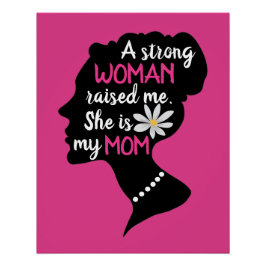 強感動的い女性ピンクのお母さんの日 ポスター