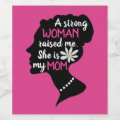 強感動的い女性ピンクのお母さんの日 ワインラベル (シングルラベル)