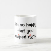 強打された右のマグ コーヒーマグカップ (中央)