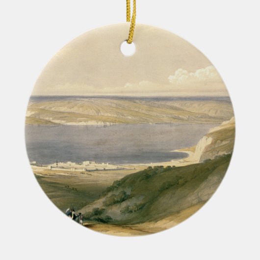 強打の方に見るガリラヤまたはGenezarethの海 セラミックオーナメント (正面)