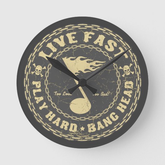 強打の頭部 ラウンド壁時計 (正面)